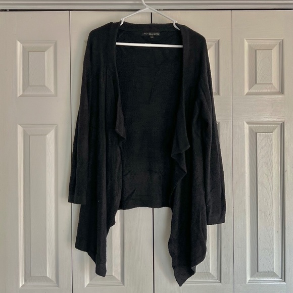 BAREFOOT DREAMS Women's Bamboo Chic Lite Black Cardigan Sweater ~ Size L/XL - Picture 1 of 5